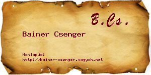 Bainer Csenger névjegykártya